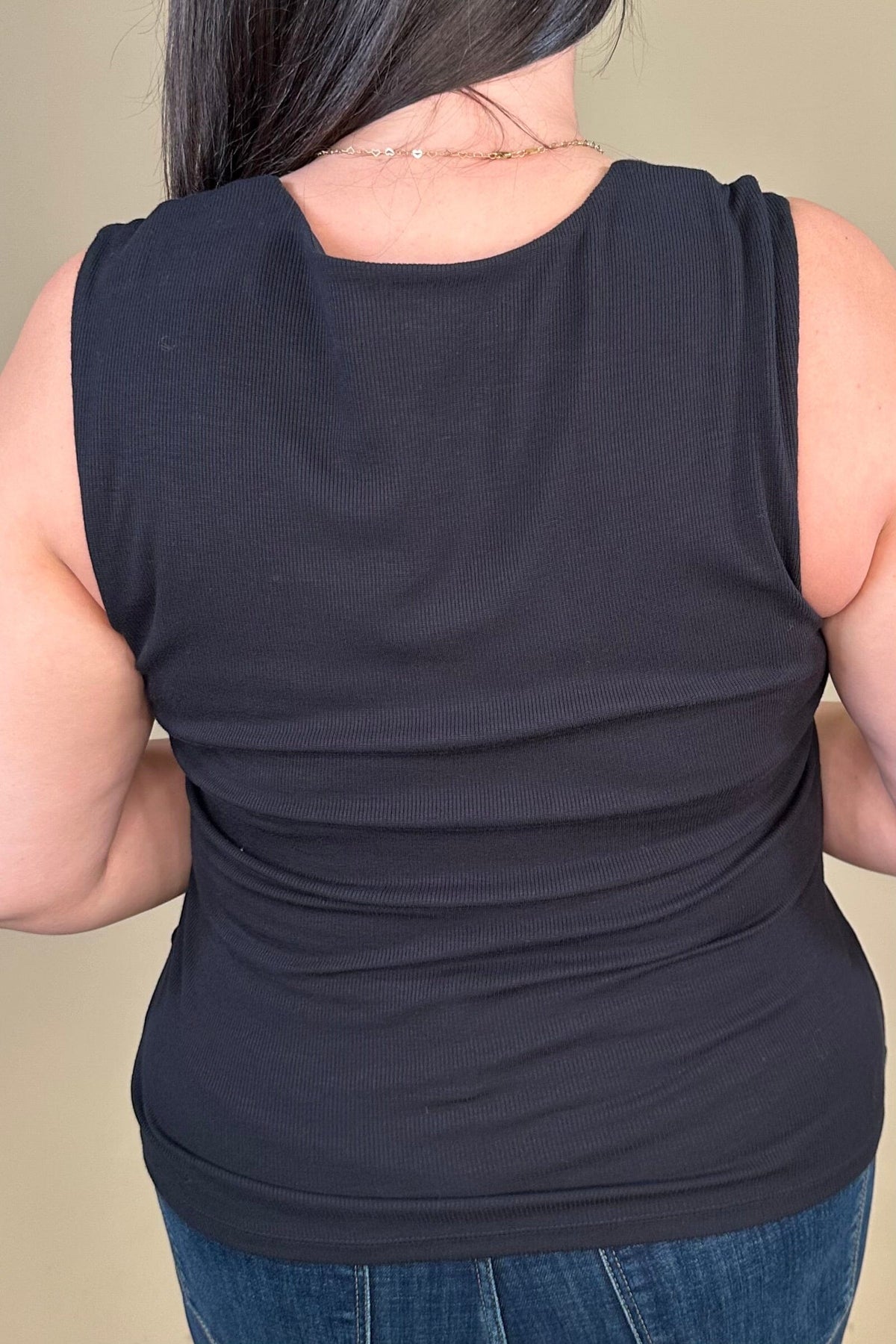 Sleevless Built in Bra Knit Top - Black MISSY BASIC KNIT:LPTRUNKFALL26 LIVERPOOL 