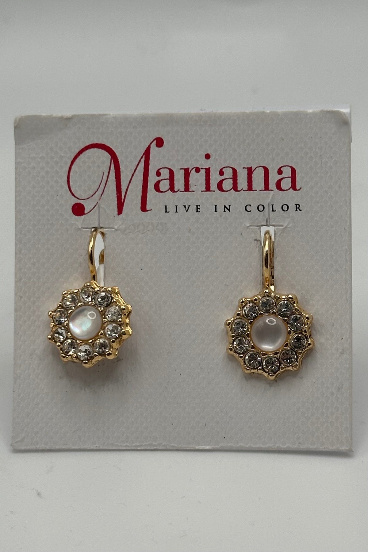 Large Rosette Earrings in "White Shell and On A Clear Day" - Yellow Gold BETTERBRANDJEWELRY MICHALSMARIANA 