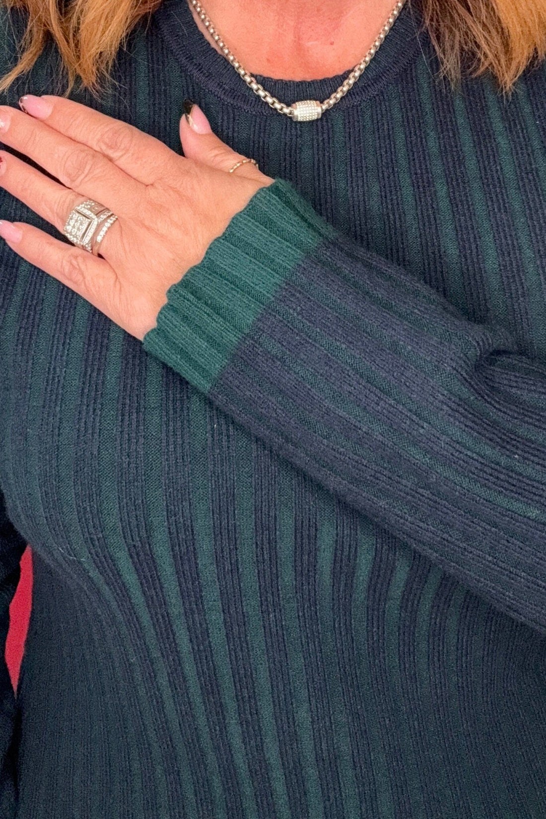 Long Sleeve Crewneck Ribbed Sweater MISSY TOP SPECIAL LIVERPOOL 