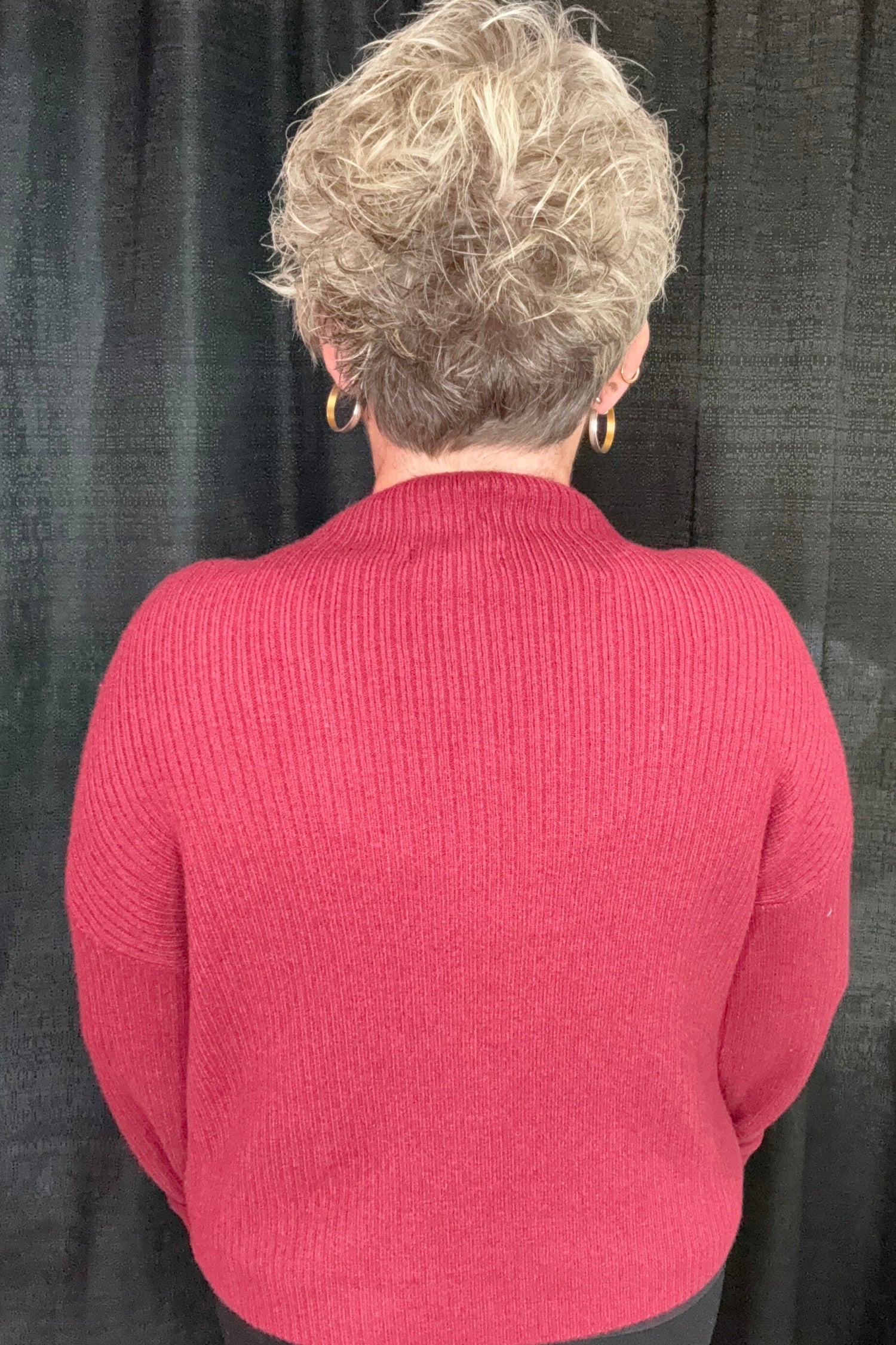 Long Sleeve Mock Neck Pocket Detail Sweater SWEATER BLUPEPPER 