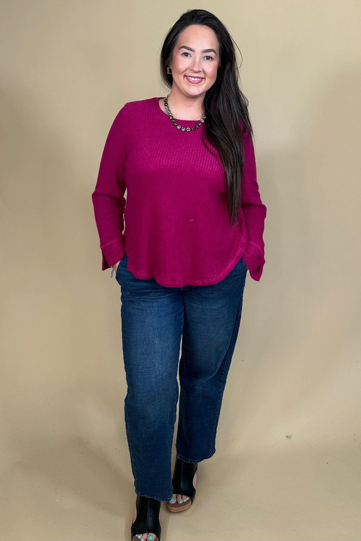 Crew Neck Long Sleeve MISSY TOP SPECIAL:~~Unassigned~~ CREATION 