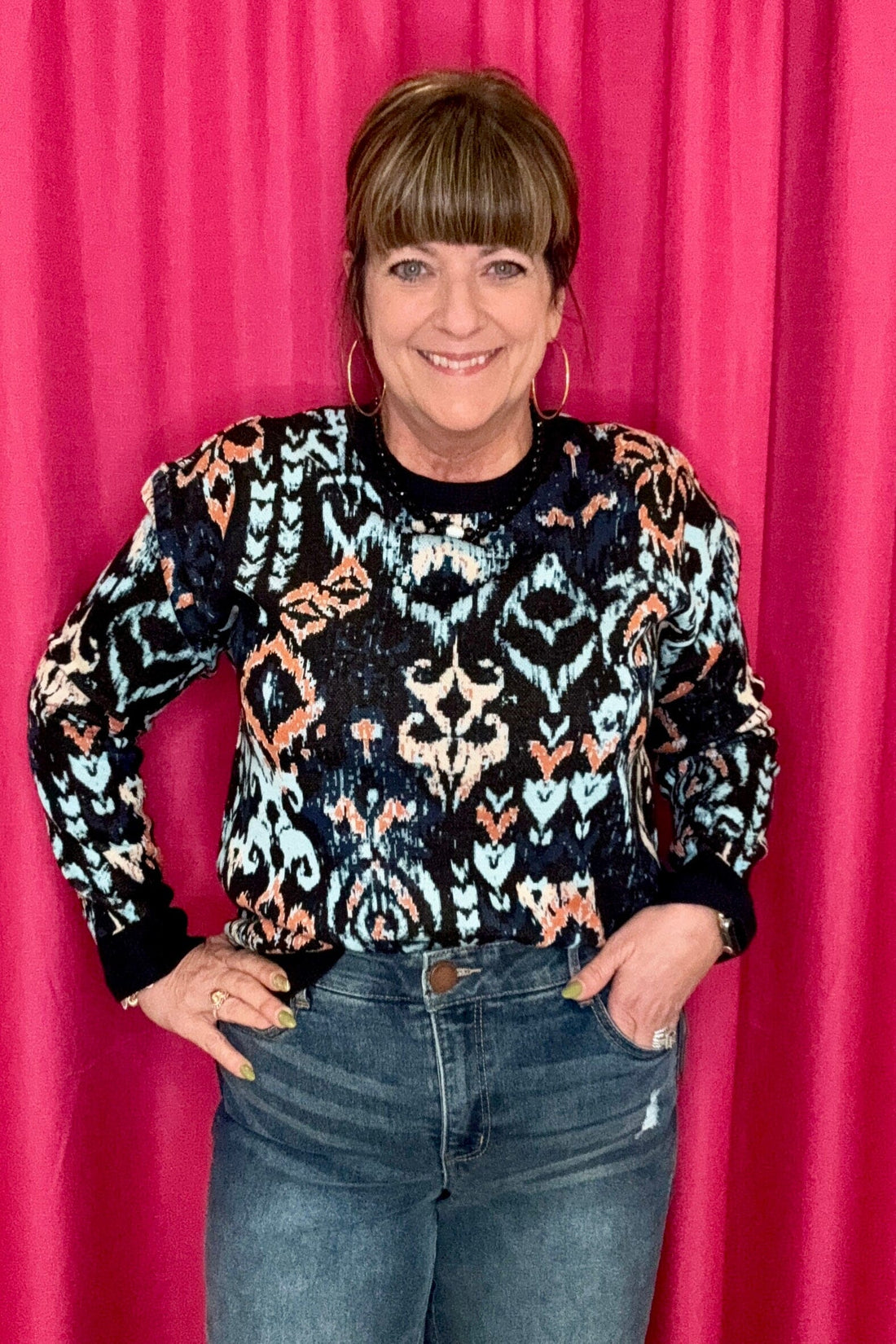 Long Sleeve Crew Neck Dropped Shoulder Top MISSY TOP SPECIAL LIVERPOOL 