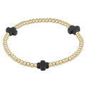 Enewton Signature Cross Gold Pattern 3mm Bead Bracelet- Charcoal JEWELRY ENEWTON 