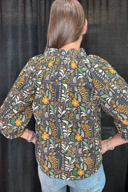 Short Sleeve V-Neck Printed Top JR TOP DRESSY UMGEE 