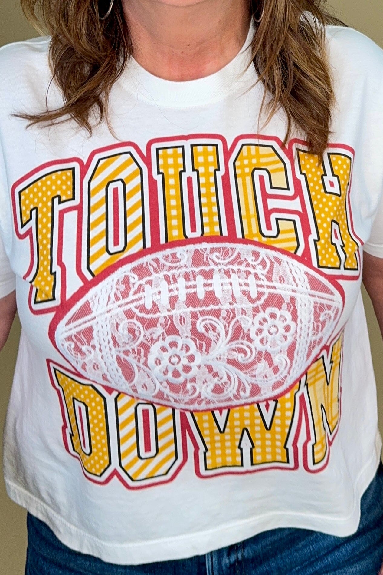 Touch Down Lace Red/Yellow MISSY BASIC KNIT SUGAR STITCH 