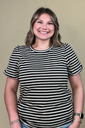 Short Bubble Sleeve Striped T-Shirt MISSY TOP SPECIAL ZAC & RACHEL 