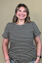 Short Bubble Sleeve Striped T-Shirt MISSY TOP SPECIAL ZAC & RACHEL 