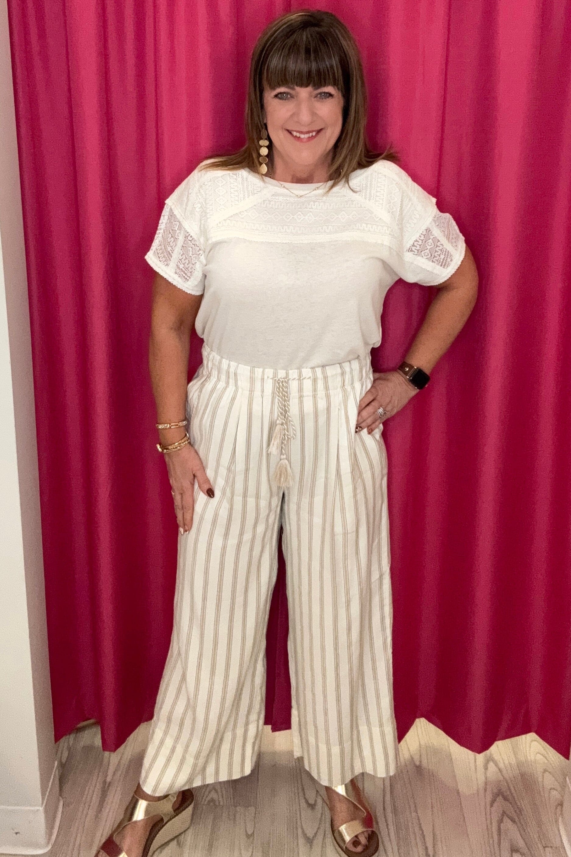 Short Sleeve Dolman Boat Neck Knit Top w/Lace MISSY TOP SPECIAL LIVERPOOL 