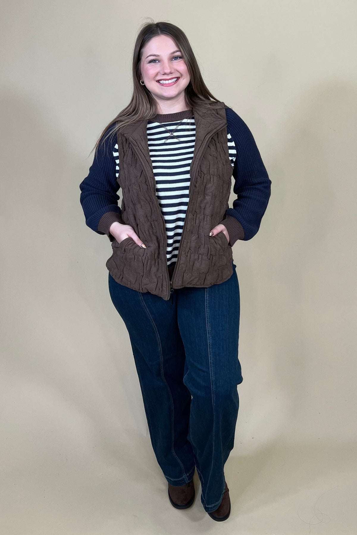 32" High Rise Wide Leg Seam Detail Jean JEANS:LPTRUNKFALL26 LIVERPOOL 