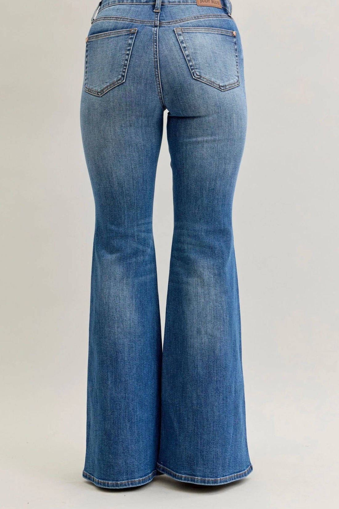 Mid-Rise New Flare Double Angular Seam JEANS JUDY BLUE 