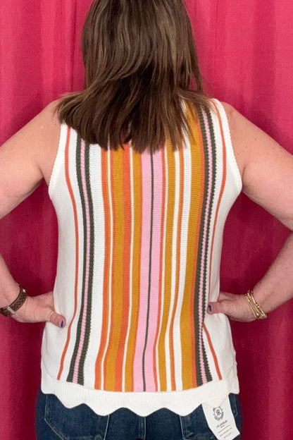 Crew Neck Sleeveless Sweater MISSY TOP SPECIAL TRIBAL 