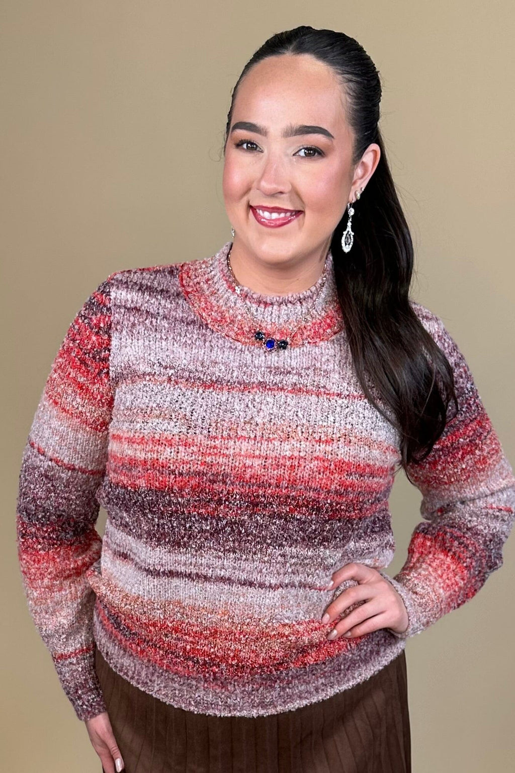 Mock Neck Sweater SWEATER:~~Unassigned~~ TRIBAL 