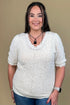 Scallop V Neck Paisley Sweater MISSY TOP SPECIAL DEMOCRACY 