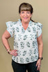 Flutter Sleeve Woven Embroidered Top JR TOP DRESSY SHE&SKY 