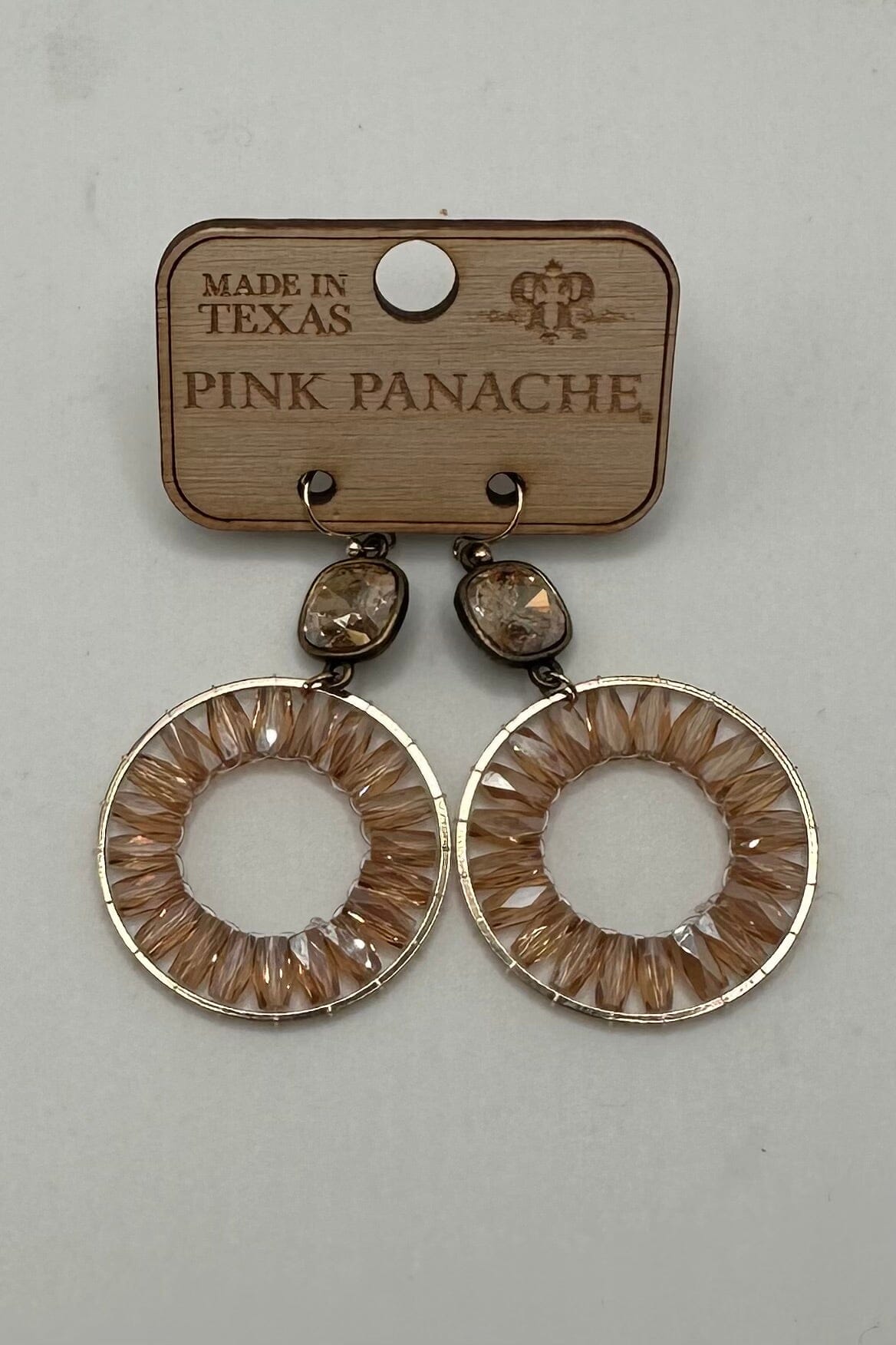 Champagne Crystal Circle Earrings