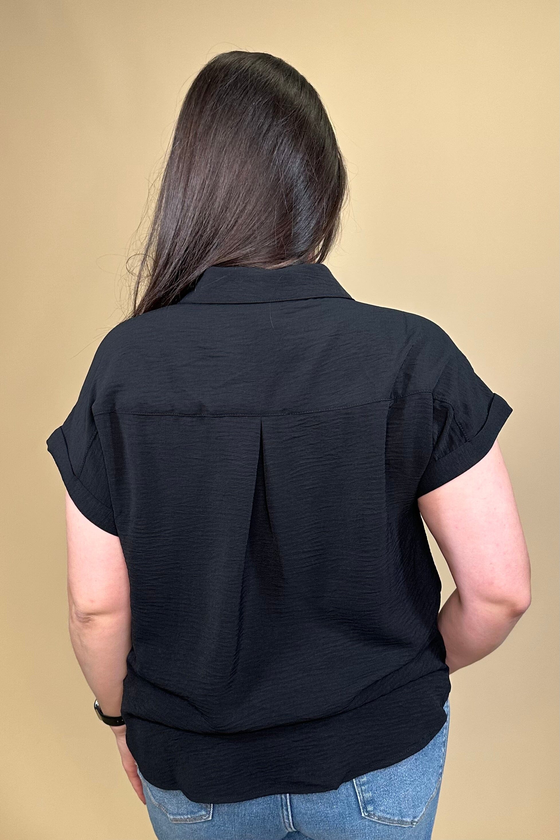 Short Sleeve Textured Button Down w/Collar MISSY TOP SPECIAL ZAC &amp; RACHEL 