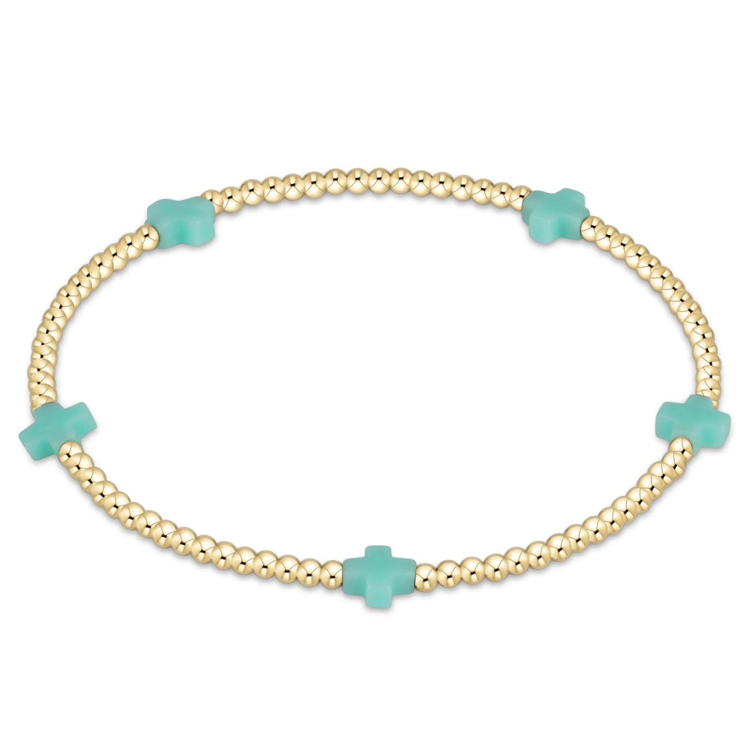 Enewton Signature Cross Gold Pattern 2mm Bead Bracelet- Mint JEWELRY ENEWTON 