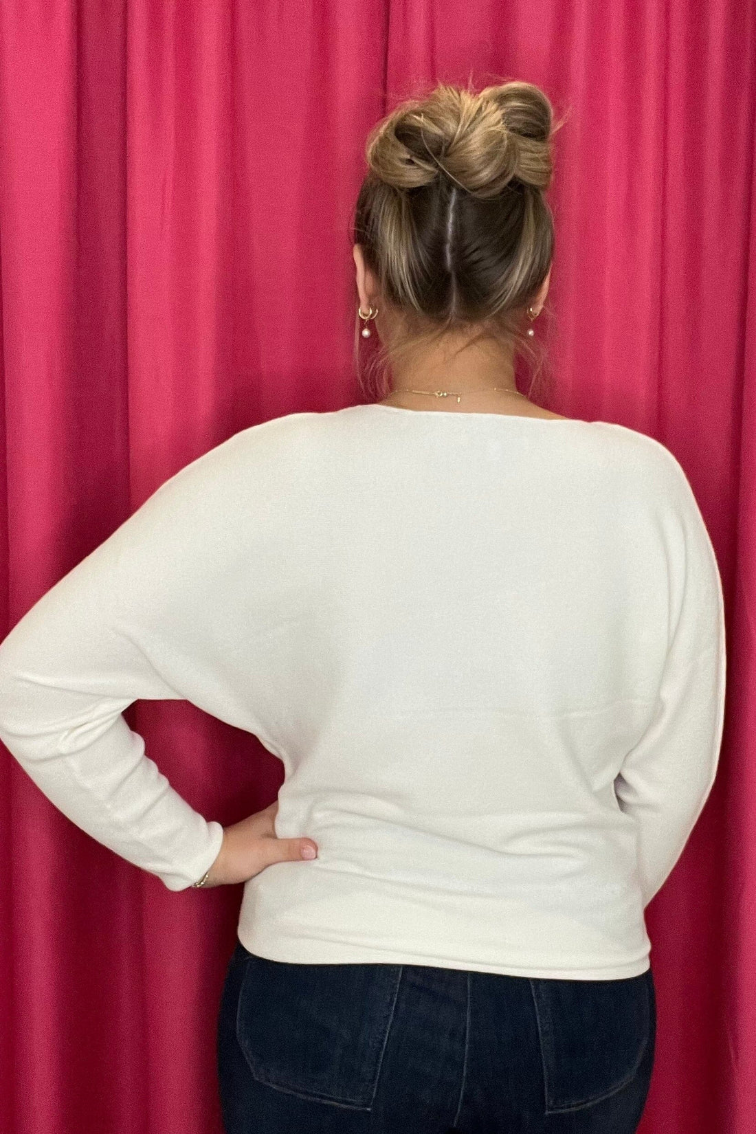 3/4 Sleeve Scoop Neck Sweater MISSY TOP SPECIAL KEREN HART 