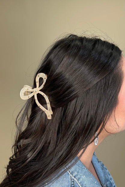Cream Bow Claw Clip GIFT/OTHER MADEBYHARCO 