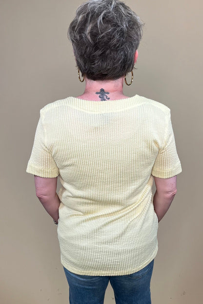 Short Sleeve Scoop Neck Textured Top MISSY TOP SPECIAL SOUTHERN LADY 