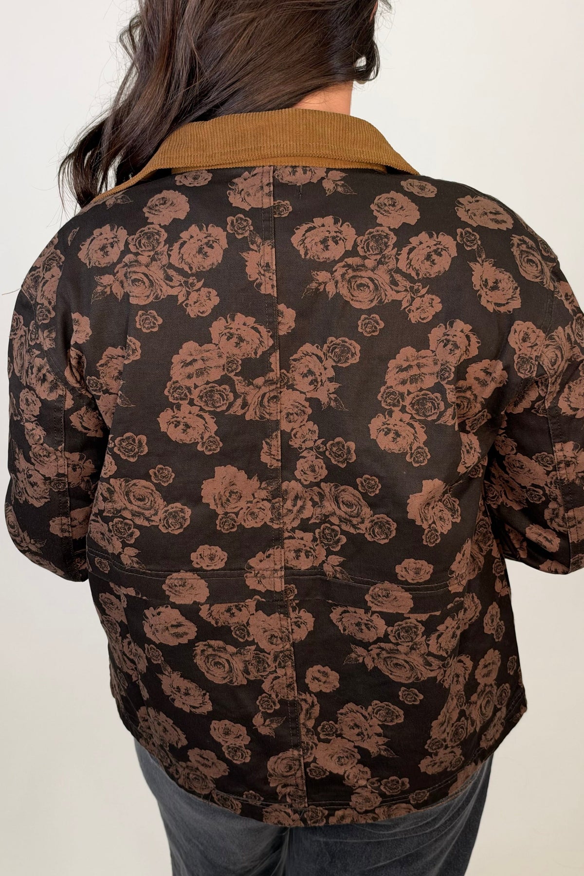 Corduroy Detail Floral Jacket JACKET:~~Unassigned~~ BLUPEPPER 