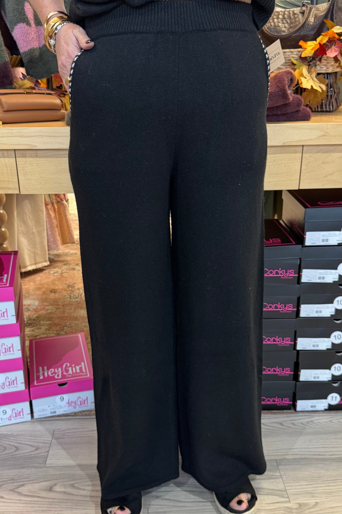 High Waist Pocket Stitched Bottom BOTTOMS GLAM