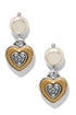 One Heart Pearl Post Drop Earrings BJEWELRY Brighton Collectables 