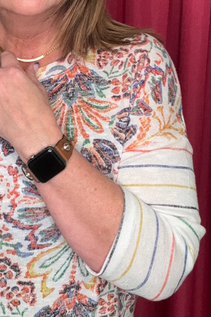 3/4 Sleeve Crew Neck Top MISSY TOP SPECIAL TRIBAL 