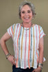 Boat Neck Tiered Smocked Capped Sleeves Knit Top JRTOP CASUAL TOP HEM AND THREAD 
