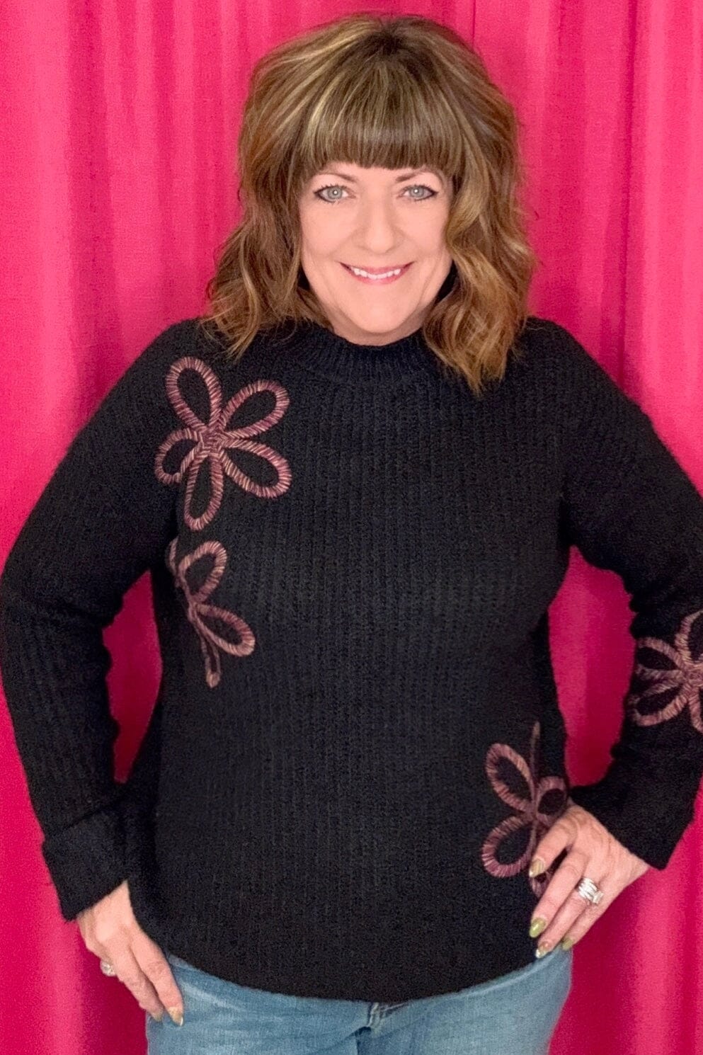 Mock Neck Sweater w/Soutache Detail SWEATER CHARLIEB 