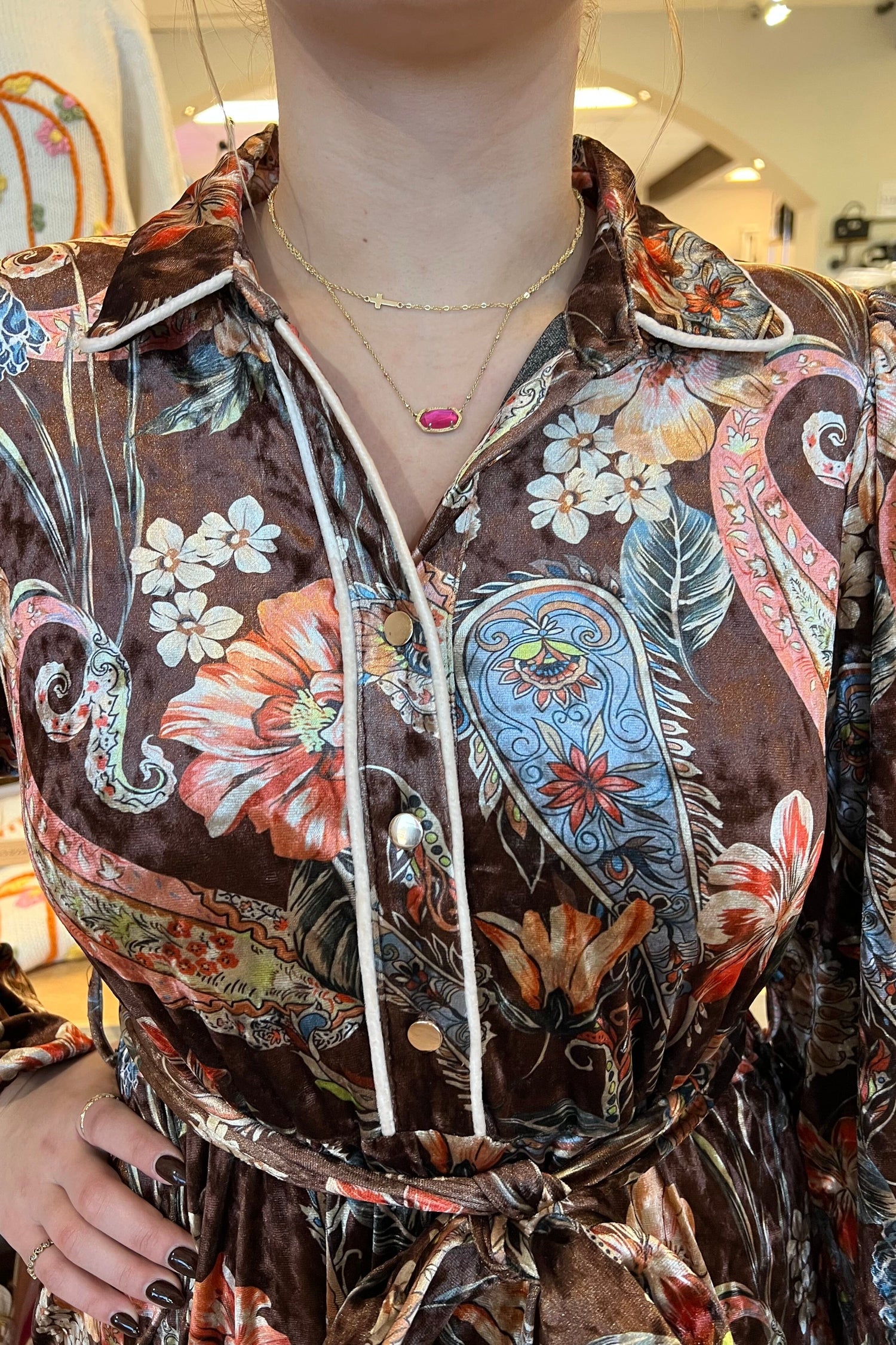 Long Sleeve Velvet Dress w/Collar DRESS JODIFL 