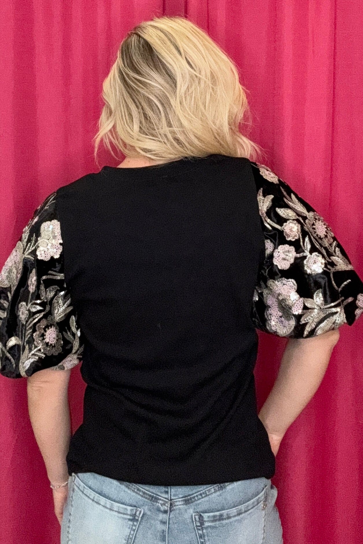 Short Sequin Sleeve Top JR TOP DRESSY EASEL 