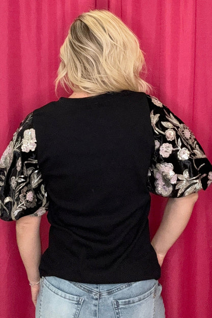 Short Sequin Sleeve Top JR TOP DRESSY EASEL 