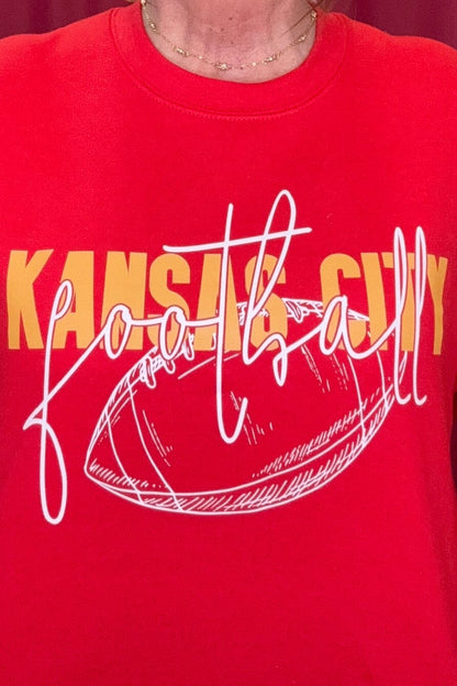 Kansas City Football Sweatshirt MISSY BASIC KNIT POSH MAGNOLIA 