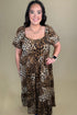 Leopard Print Puff Sleeve Midi Dress DRESS SOUTHERN GRACE 