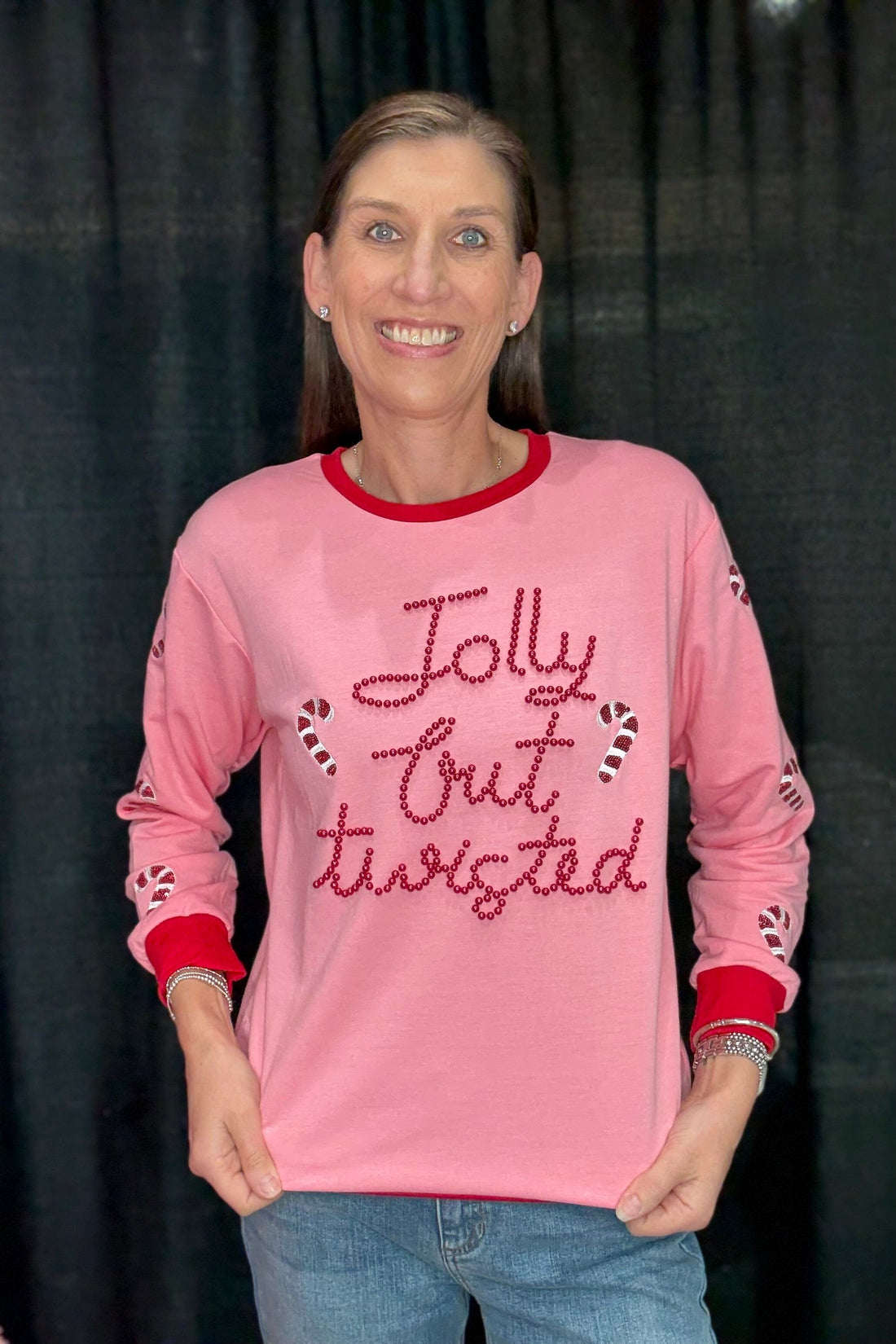 &quot;Jolly But Twisted&quot; Sweatshirt JRTOP CASUAL TOP SOUTHERN BABE 