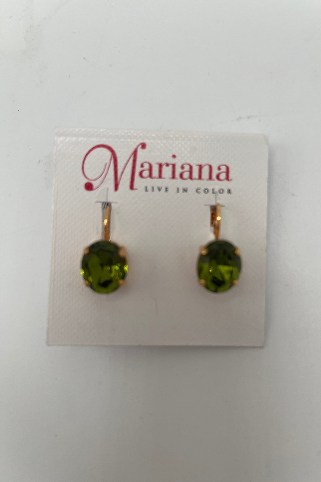 Large Oval Earrings in &quot;OLIVINE&quot; with a clasp back BETTERBRANDJEWELRY MICHALSMARIANA 