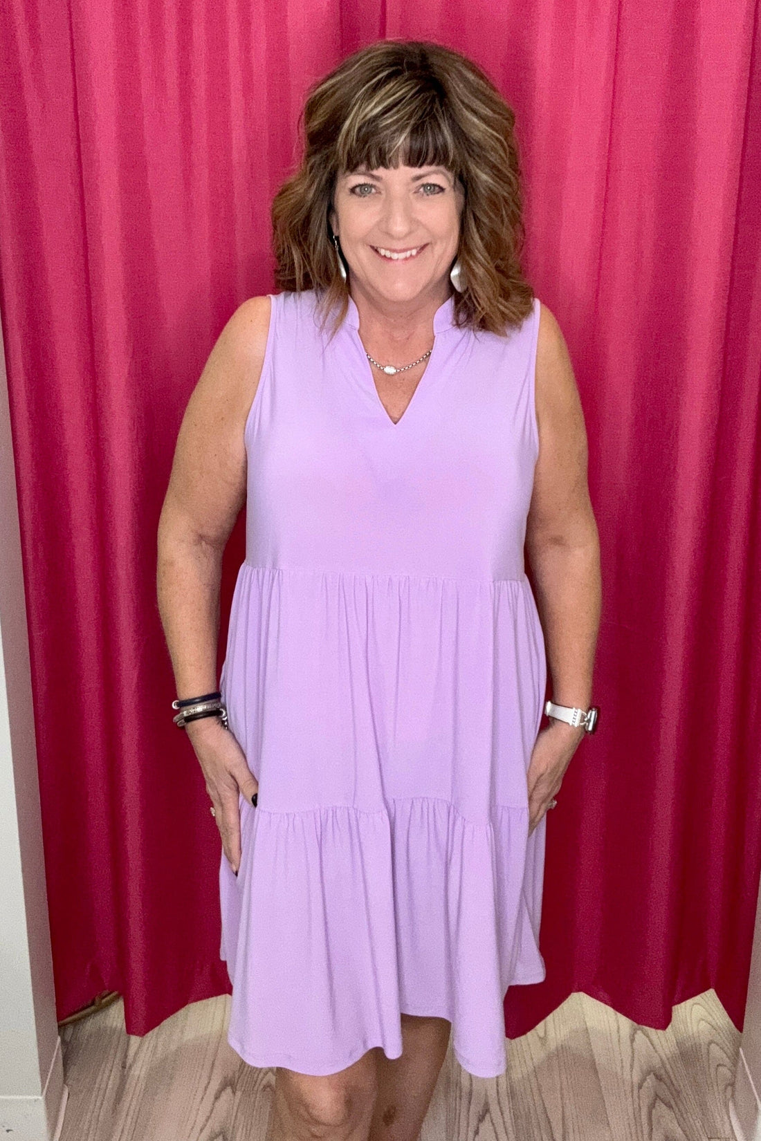 Tank Top V-Neck Tiered Dress DRESS DEAR SCARLETT