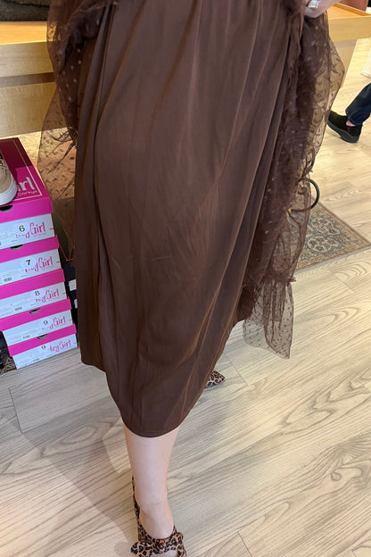 Soft Dot Smocked Layered Maxi Dress DRESS BLUPEPPER 
