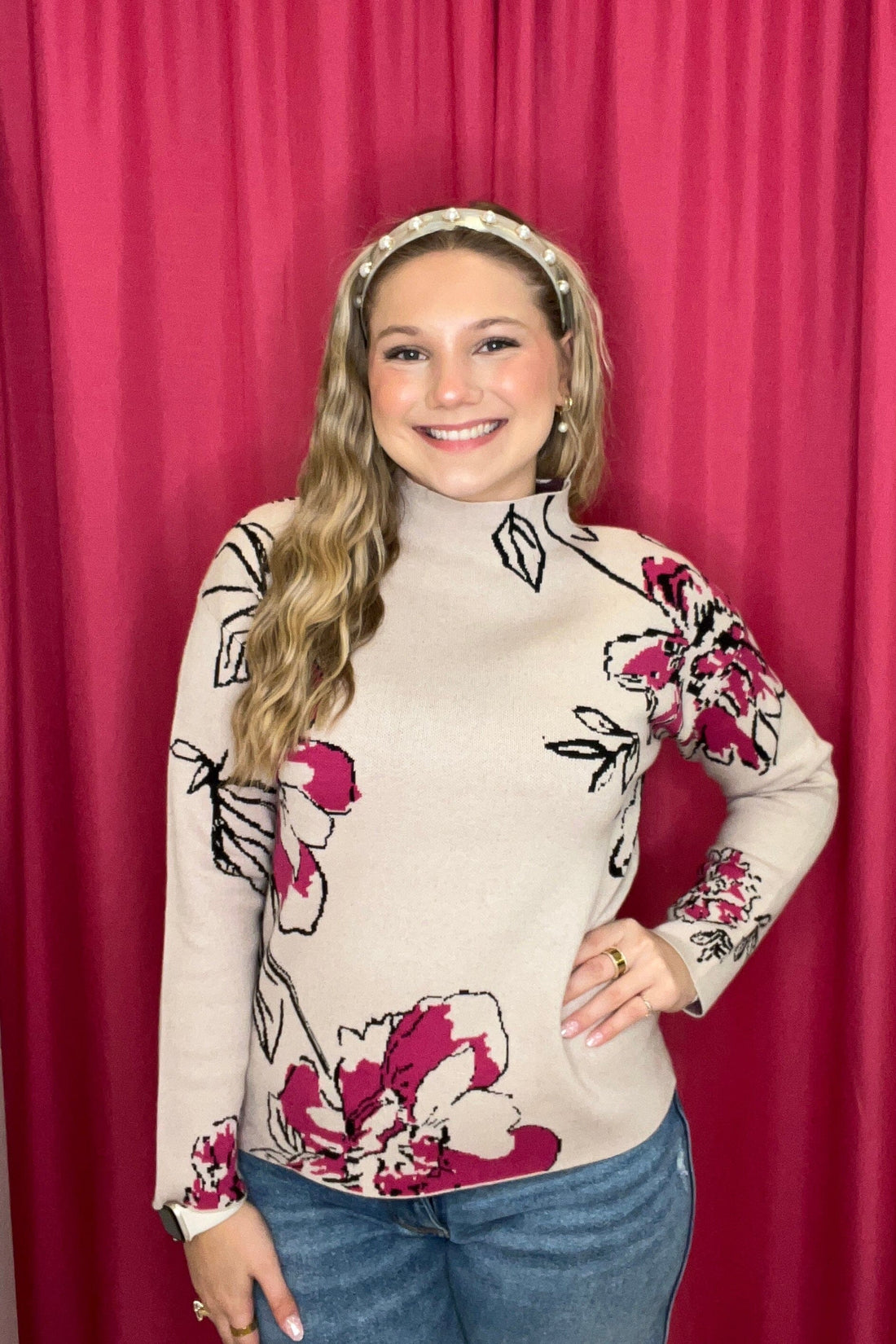 Kint Jacquard Funnel Neck Sweater SWEATER TRIBAL 