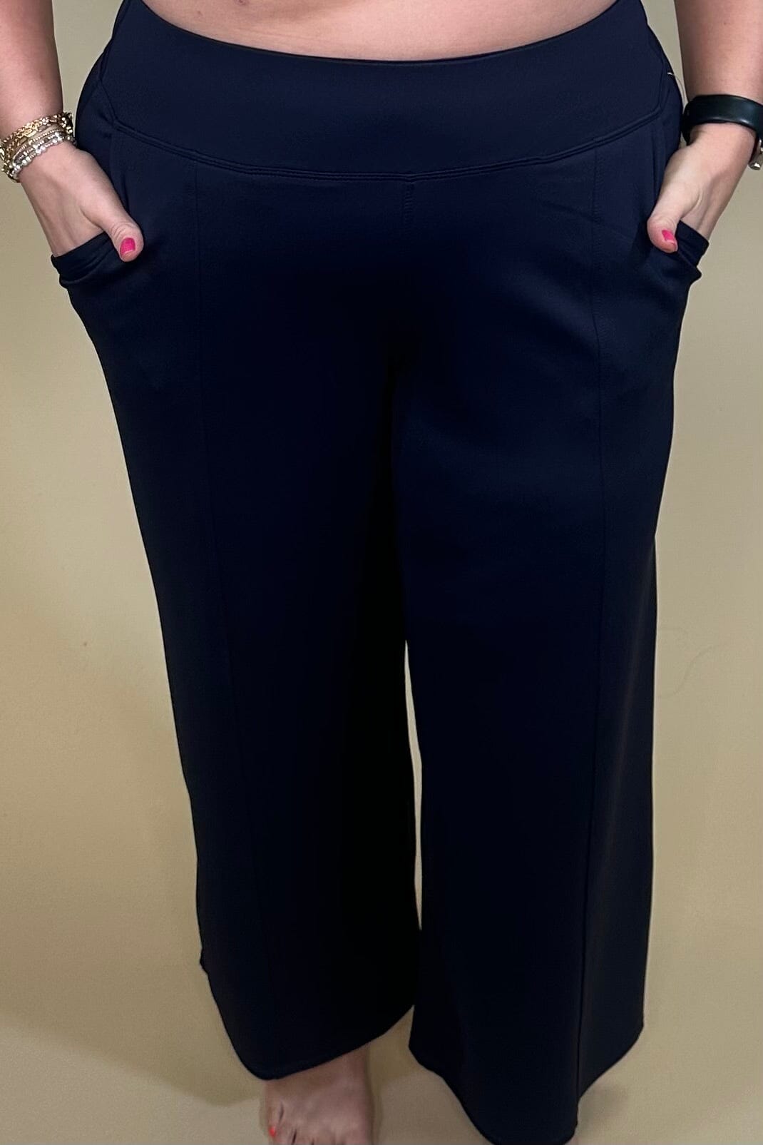 Wide Leg Tech Pant 28"Inseam BOTTOMS LIVERPOOL NAVY XS 