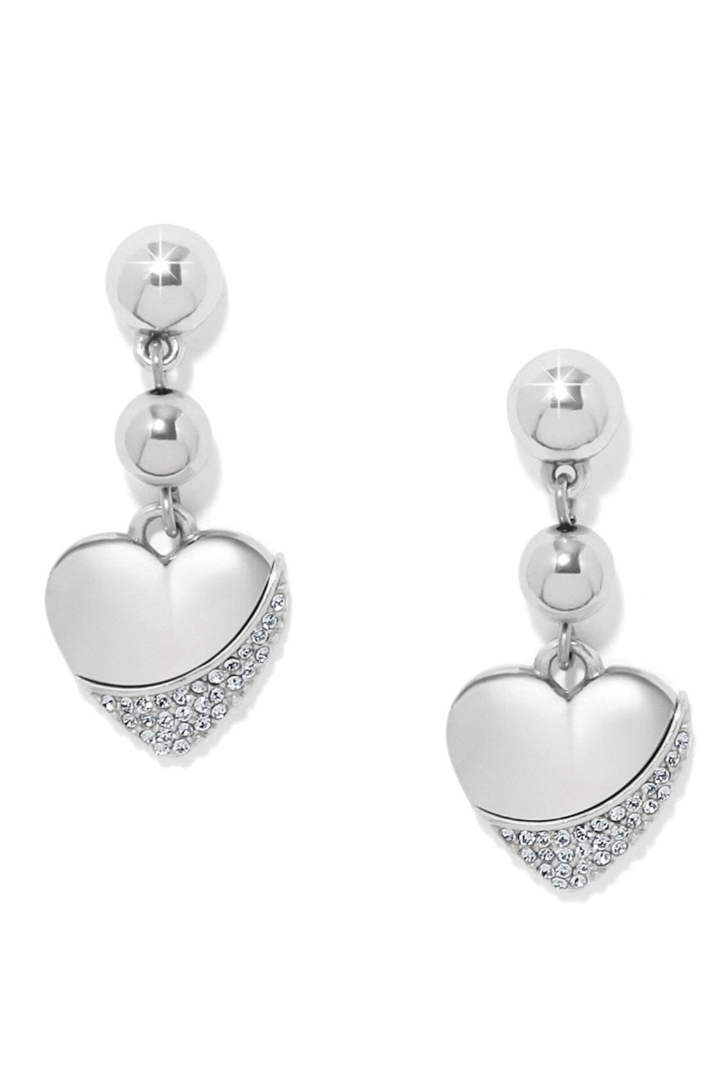 Meridian Petite Heart Wave Silver Post Earrings BJEWELRY Brighton Collectables 