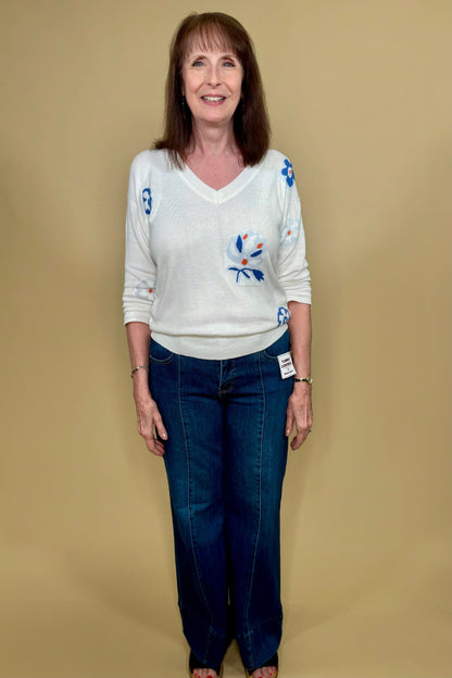 Tummy Control Mid Rise Ankle Wide Flare Jeans JEANS RISEN 