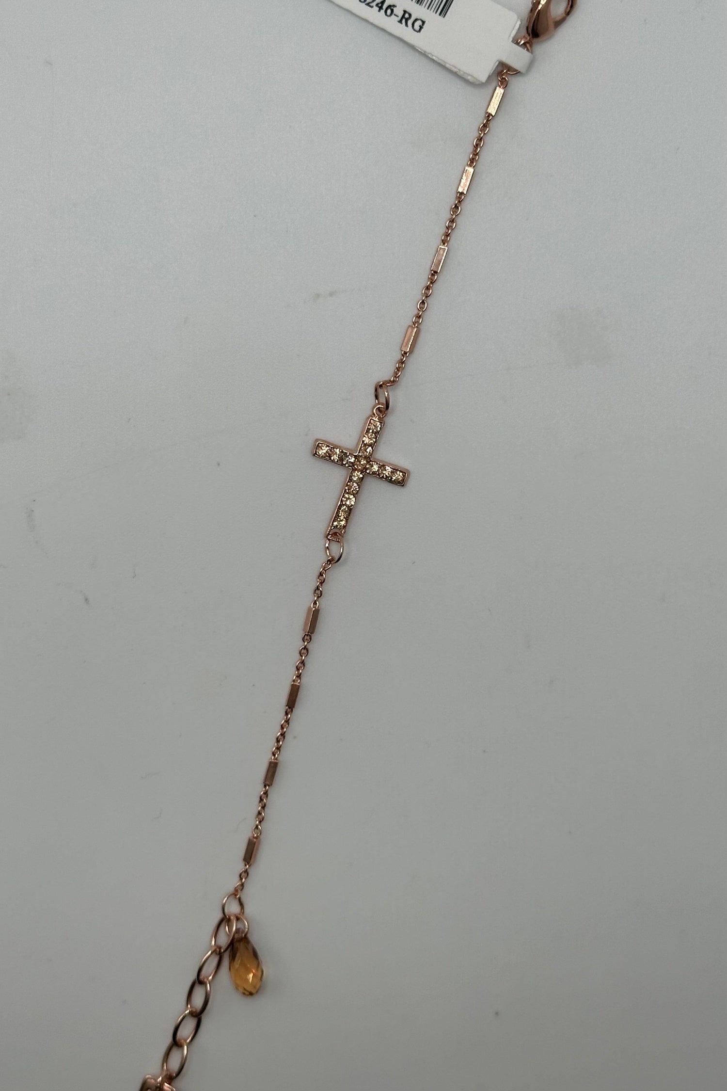 Petite Cross Chain Bracelet in "Light Colorado Topaz" - Rose Gold BETTERBRANDJEWELRY MICHALSMARIANA 