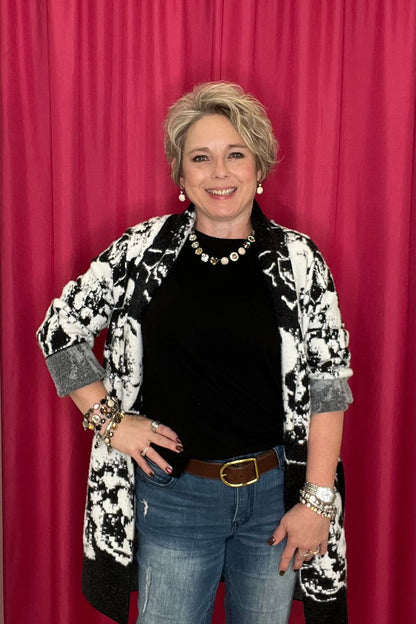 Long Sleeve Open Front Shawl Sweater Coat JACKET LIVERPOOL 