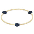 Enewton Signature Cross Gold Pattern 2mm Bead Bracelet- Navy JEWELRY ENEWTON 