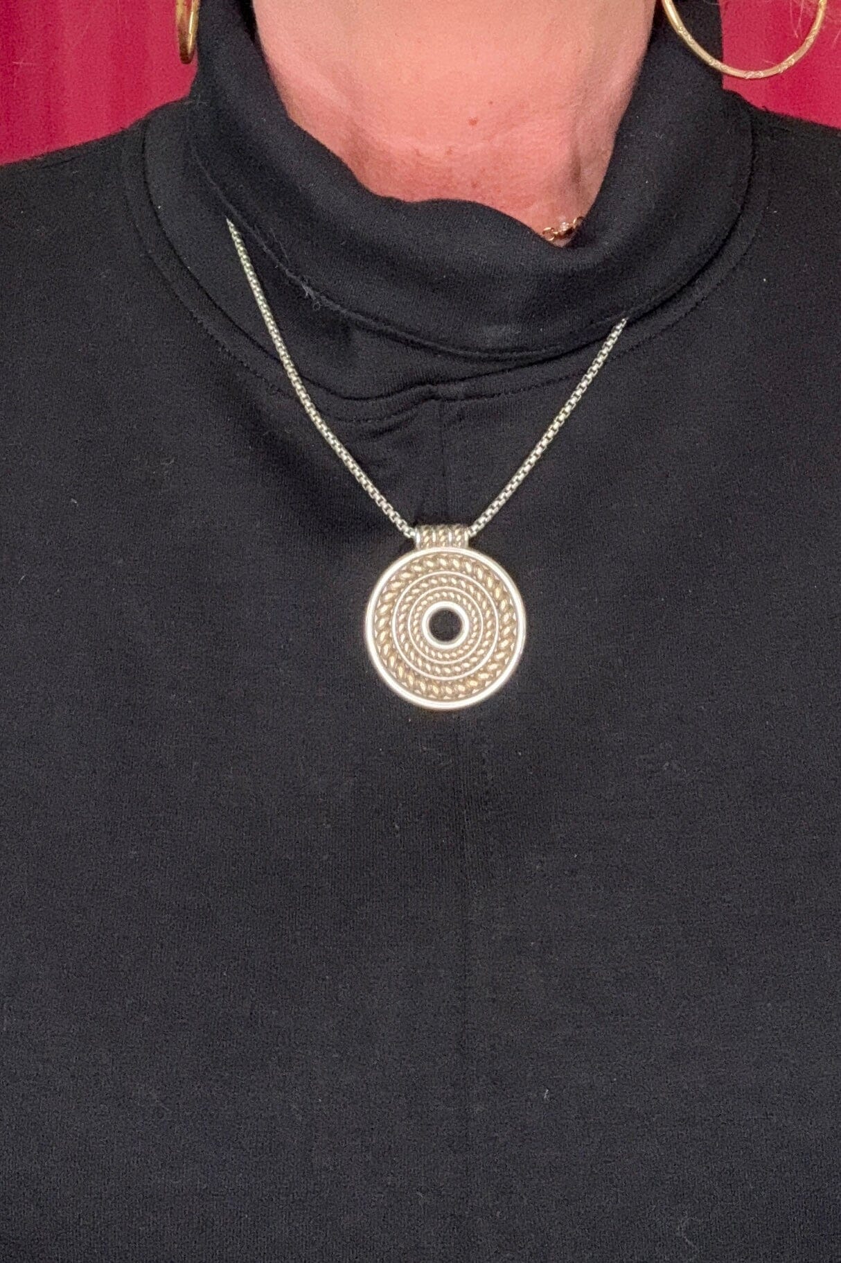 Long Sleeve Funnel Neck Top MISSY BASIC KNIT TRIBAL 