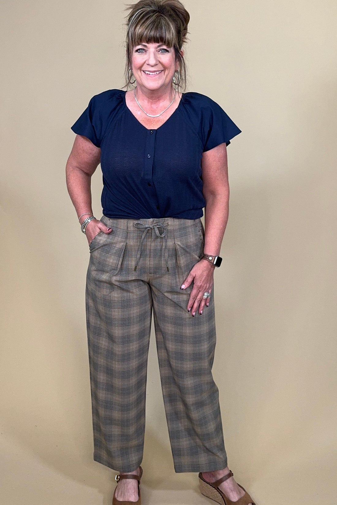 High Rise Crop Trouser w/Drawsting 27" Inseam BOTTOMS LIVERPOOL 