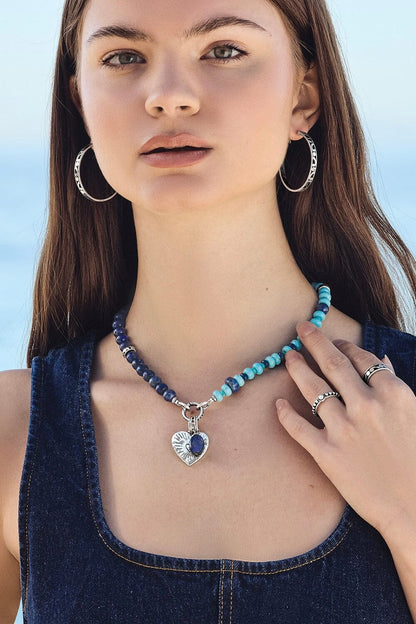 Token Charm Lapis Turquoise Necklace BJEWELRY Brighton Collectables 