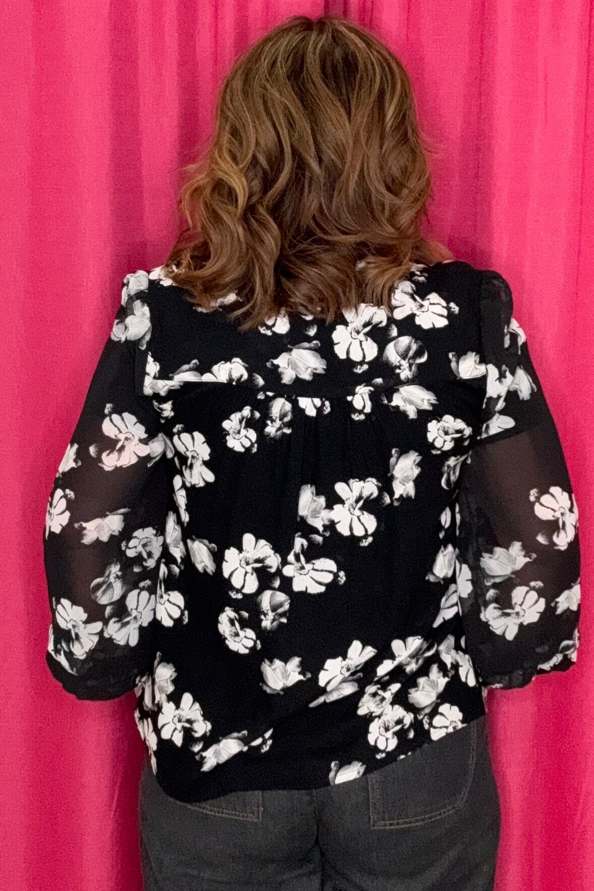 Long Sleeve Popover Shirred Woven Blouse MISSY TOP SPECIAL LIVERPOOL 